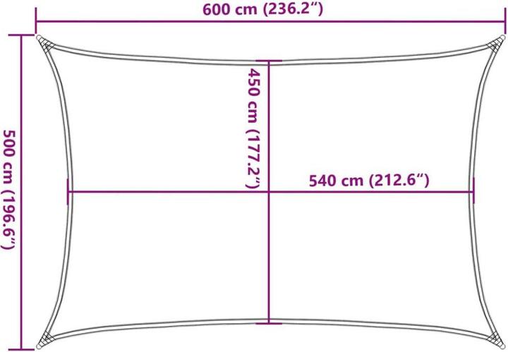 Produktbild VidaXL Sonnensegel (500 x 600 cm)
