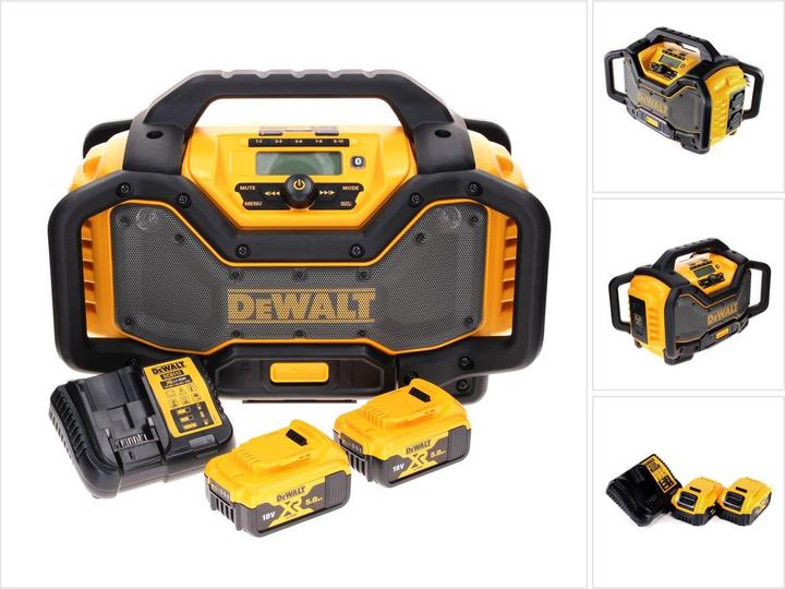 DeWalt DCR 027 P1 Battery radio DAB+ 10.8-18.0 V + 2x battery 5.0 Ah + charger (DAB+, FM, Bluetooth)