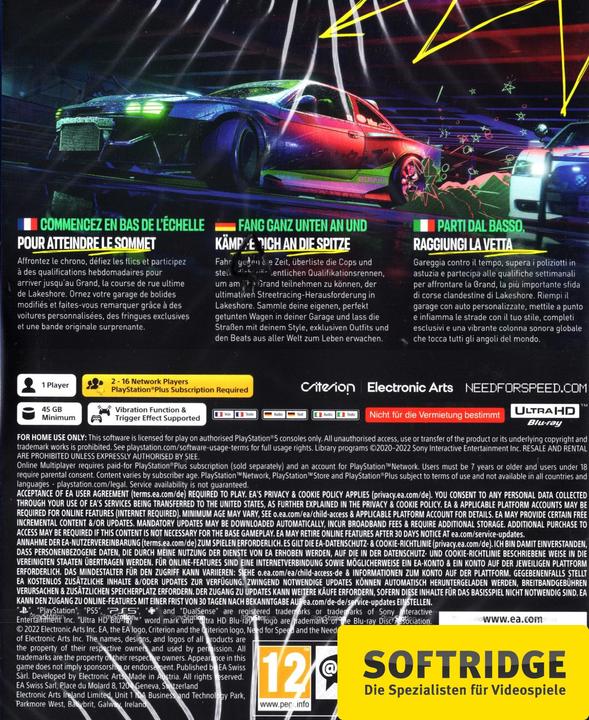 Immagine prodotto EA Games Need for Speed Unbound (PS5, Multilingue)