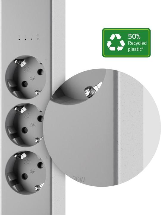 Actual product image Hombli Smart socket strip (3 x, USB-C, USB-A, 1.50 m)