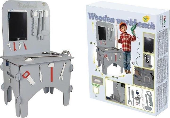 3Toysm DIY-Werkstatt aus grauem Holz