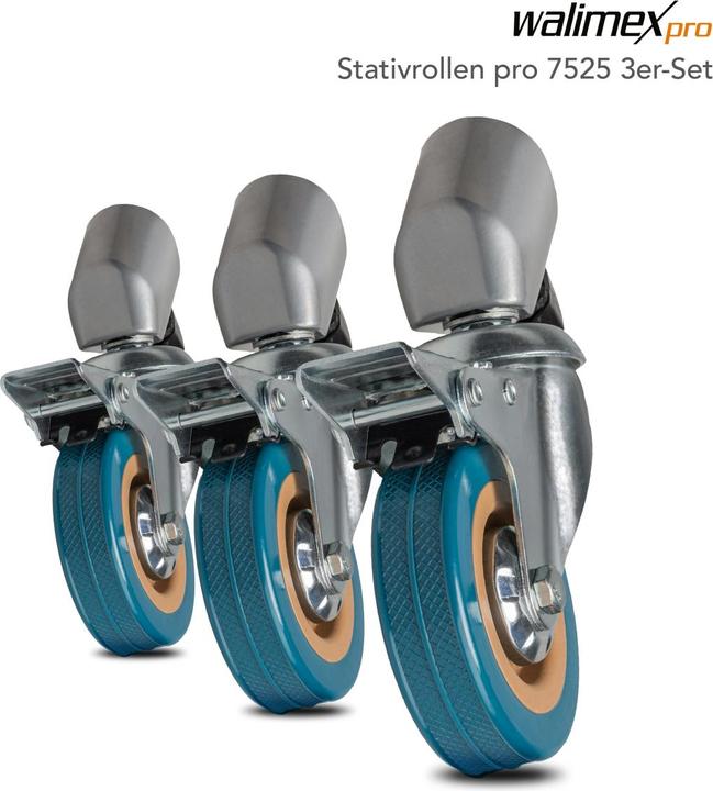 Immagine prodotto Walimex pro pro 23094 Ruote per treppiede Pro 7525 Set di 3 75mm (Piedi per treppiede)