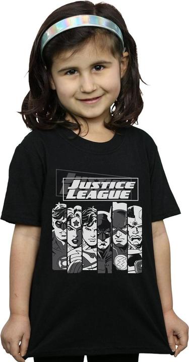 Actual product image Girls Justice League Stripes Cotton T-Shirt (152, 158)