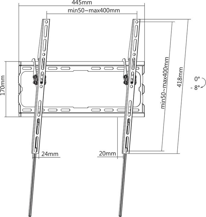 Image du produit Manhattan Support TV mural ultraplat pour les écrans de 81,28 à 177,8cm de 32 à 70pouces, et (Mur, 70", 48 kg)