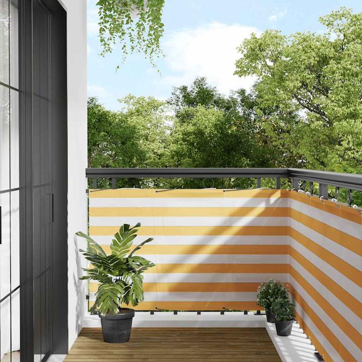 Immagine prodotto VidaXL Schermo privacy per balcone a righe bianche e gialle (2400 cm)