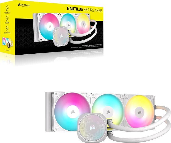 Actual product image Corsair NAUTILUS 360 ARGB White, 360mm Radiator, Liquid CPU Cooler