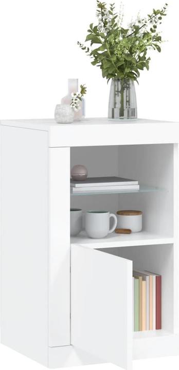 Produktbild VidaXL Beistellschrank mit LED-Leuchten Weiss (41 x 37 x 67 cm)