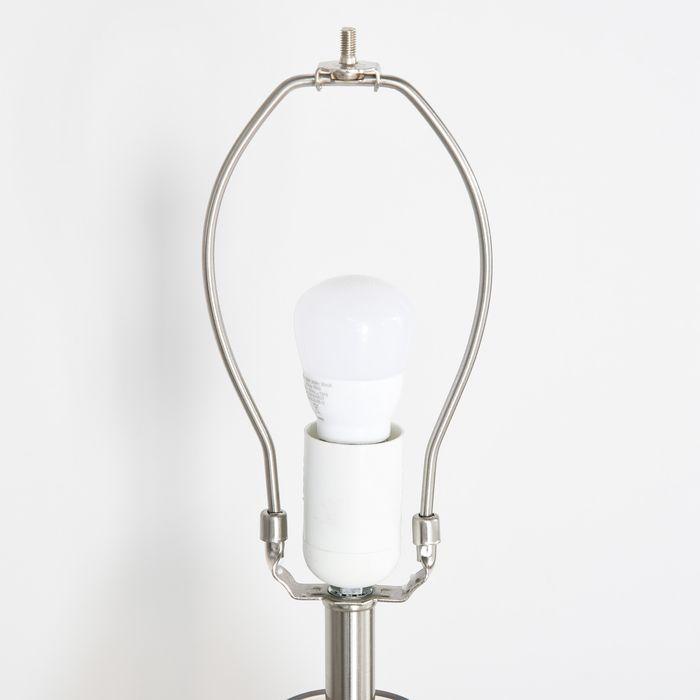 Actual product image Swisshandel24 Set of 2 table lamps Table lamps E27 socket bedside lamp 40 W glass linen steel amber Ø30 x 5 (E27)