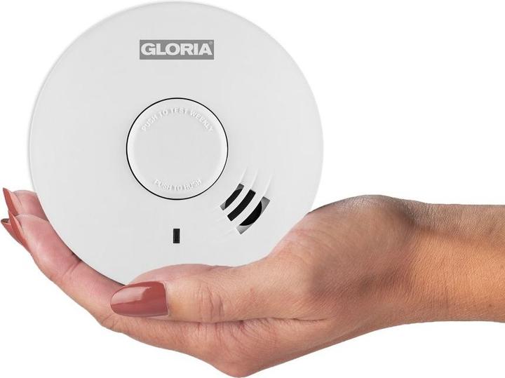 Actual product image Gloria Haus und Garten R-10 002518.0015 Smoke alarm device incl. 10-year battery battery-operated