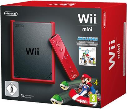 Produktbild Nintendo Wii mini, schwarz/rot, inkl. Mario Kart -D/F-