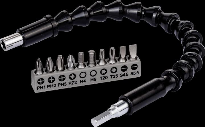 Actual product image Bosch Professional Zubehör 11 pcs. flexible plastic extension SDB (Cross Phillips PH M1, Cross Phillips PH M2, Cross Pozidriv PZ M2, Hexagon socket TX M20, Hexagon socket TX M25, Hexagonal (hexagonal) M4, Hexagonal (hexagonal) M5, Cross Phillips PH M3)