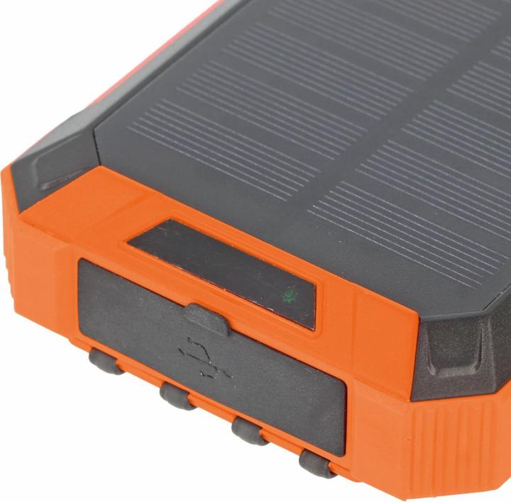Produktbild AccuCell Powerbank mit 4 Ladekabel, QI-Ladefunktion, Solar Panel, LED Licht (20000 mAh)
