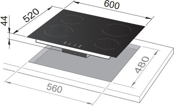 Actual product image De'Longhi De?Longhi PVC 61 FK Black Built-in hob 60 cm Sealed plate 4 Cooker(s)