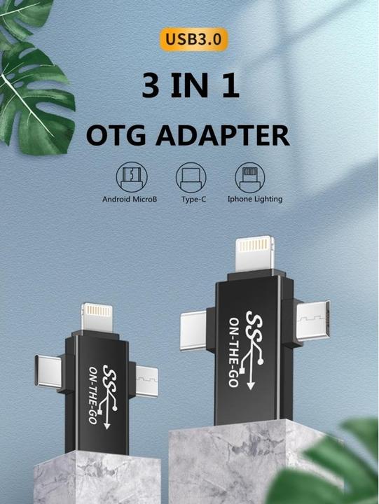 Immagine prodotto PowerGuard 3-in-1 USB-C MicroUSB Lightning OTG Adapter (USB 3.0)