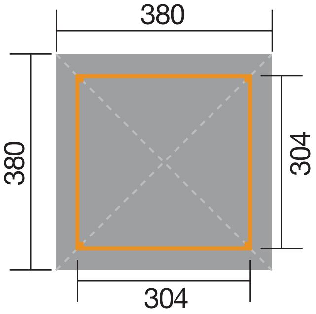 Actual product image Weka Holzbau Garden oasis 651 size 3, economy set incl. red DS (380 cm, 380 cm)