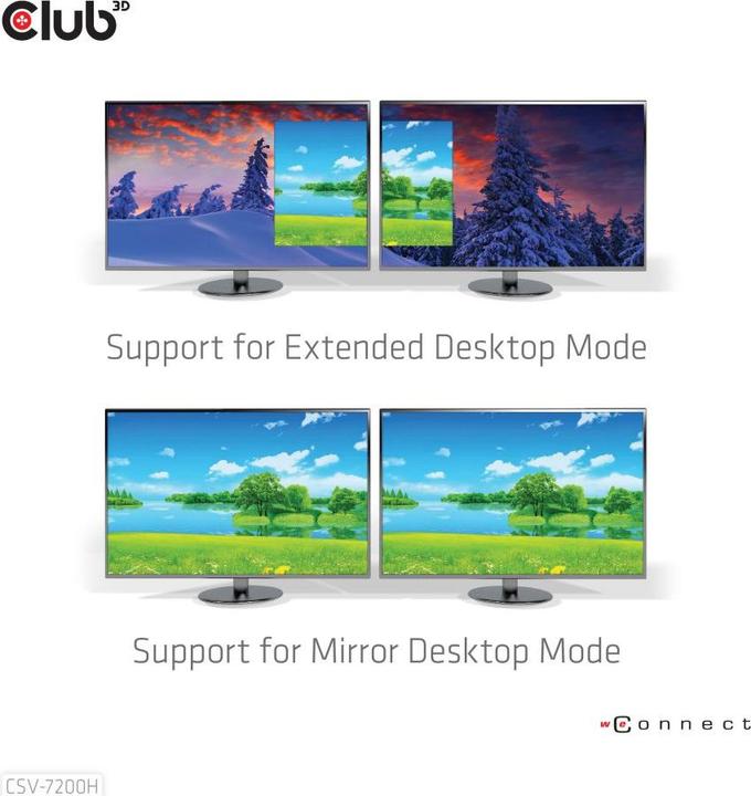 Actual product image Club 3D Club3D Multi Streaming Transport Hub 1xDP->2xHDMI (Micro USB, 20 cm)