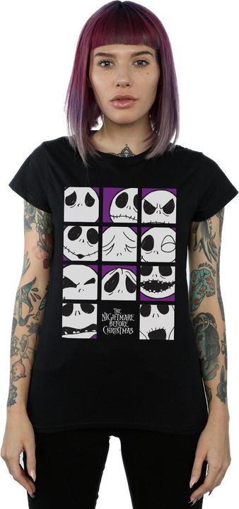 Image du produit Disney - T-shirt NIGHTMARE BEFORE CHRISTMAS MANY FACES OF JACK SQUARES - Femme (XL)