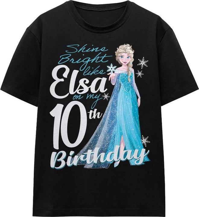 Immagine prodotto Disney Frozen Bright Like Elsa Maglietta 10° Compleanno Adulto Unisex (M)