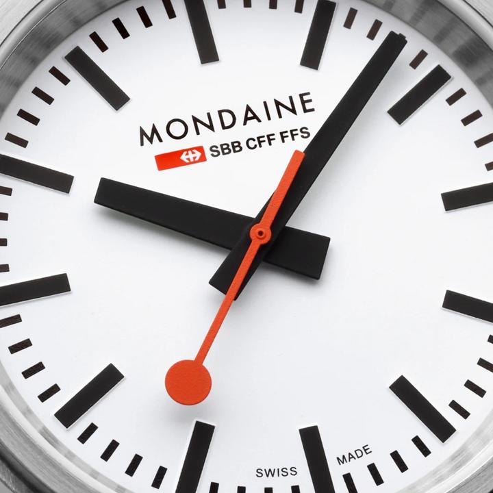 Image du produit Mondaine MST.4101B.LBV Stop2go Horloge - Horloge de gare - Saffierglas - Staal/Kunstleer - Zilver/Zwart - 41 (41 mm)
