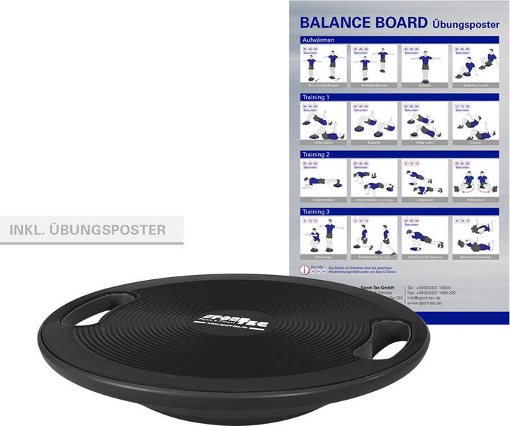Produktbild Sport-Tec Balance Board mit Griffen, Durchmesser 40cm, schwarz