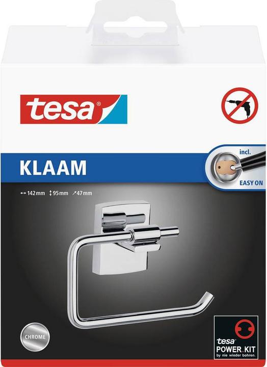 Actual product image tesa KLAAM toilet roll holder incl. adhesive solution without drilling