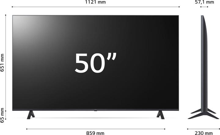 Produktbild LG UHD 50" UR78 Serie 50UR78006LK, 4K TV, 3 HDMI, SMART TV 2023 (50", LED, 4K)