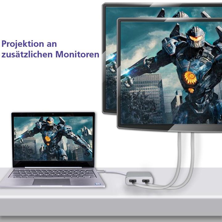Actual product image Helos Display Splitter - USB-C (M) to DisplayPort (W) (USB-C, 10 cm)