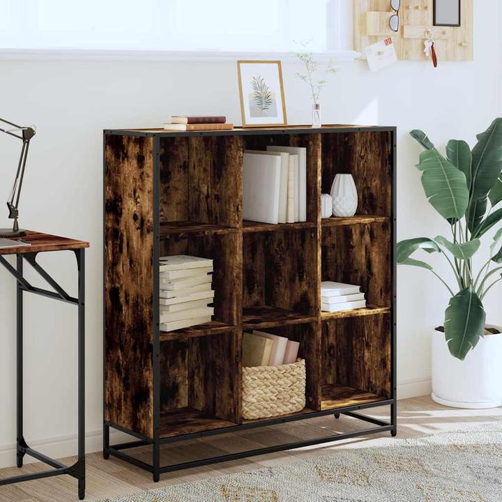 Image du produit VidaXL Bibliothèque Étagère sur pied Étagère de bureau Étagère de rangement Chêne fumé