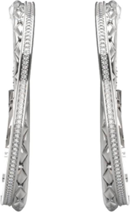 Actual product image Guess 52MM MATELASSE & PAVE HOOPS earrings (Stainless steel)