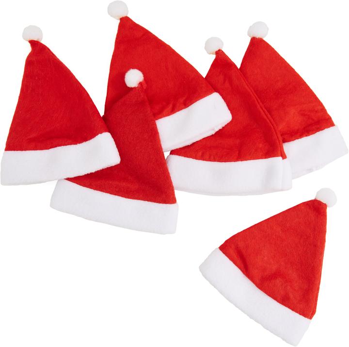 Produktbild VBS Weihnachtsmützen für 8 cm Kopfdurchmesser, 6 St.