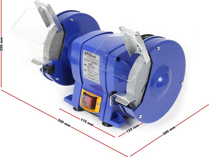 Immagine prodotto Wiltec Smerigliatrice doppia 250W Ø150mm Smerigliatrice Smerigliatrice Blocco di smerigliatura (Tritacarne da banco, 250 W)