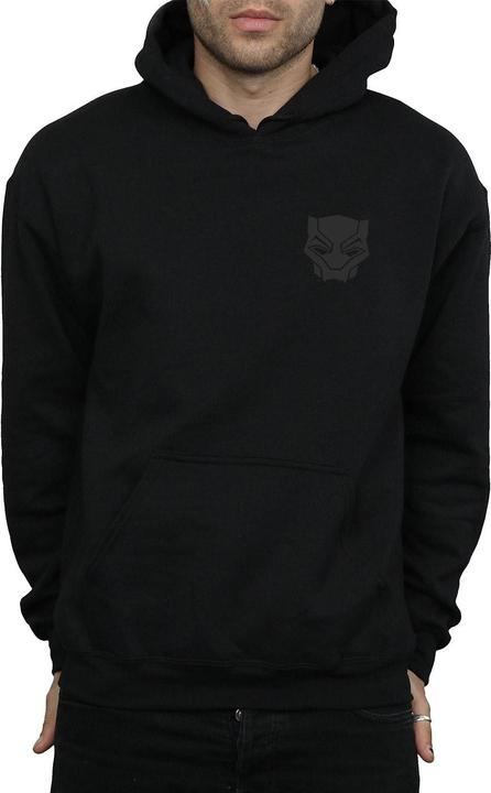 Black Panther Schwarz auf Schwarz Brust drucken Hoodie