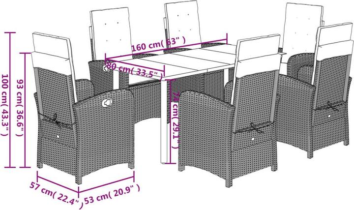 Actual product image VidaXL 10-piece garden lounge set with cushions (57 cm)