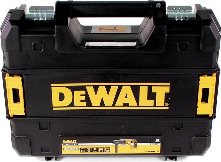 Actual product image DeWalt DCH 133 P2 Battery combi hammer 18V 2,6J SDS plus Brushless + 2x battery 5,0Ah + charger + TSTAK (Rechargeable battery operated)