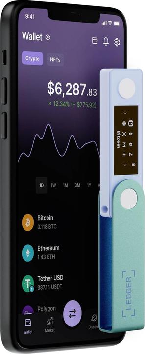 Immagine prodotto Ledger Portafoglio Crypto Hardware Nano X Verde pastello (Bitcoin, Ethereum Classic, Cardano)