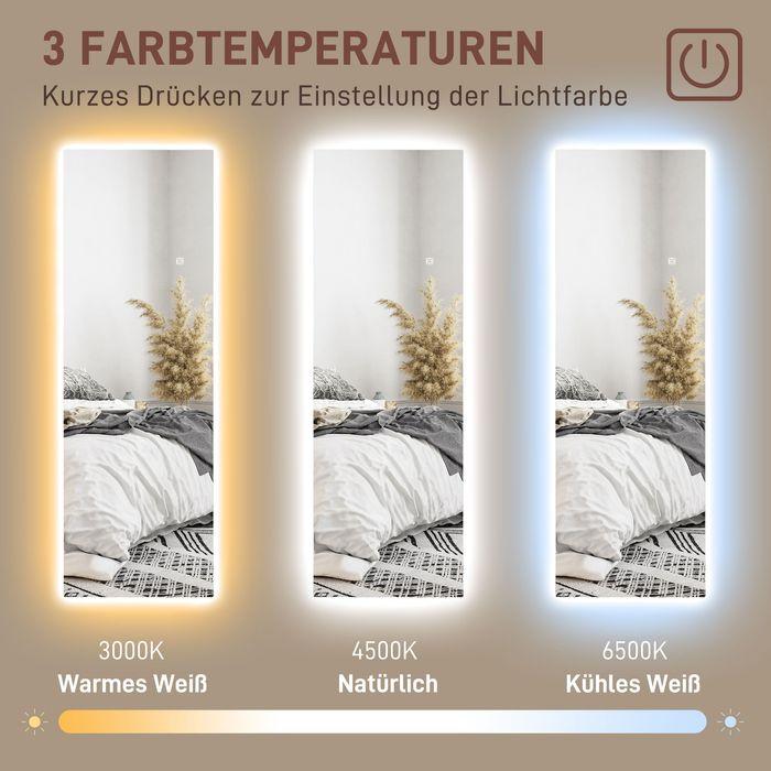 Image du produit Swisshandel24 Ganzkörperspiegel 40 x 120 cm Standspiegel mit LED Lichte, Wandspiegel