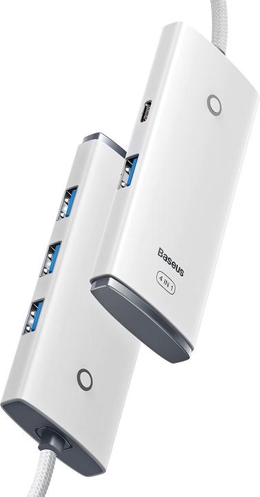 Produktbild Baseus Lite Series 4-Port Type-C HUB Adapter (Type-C to USB 3.0*4 ) 2m White (USB-C, 80 Ports)