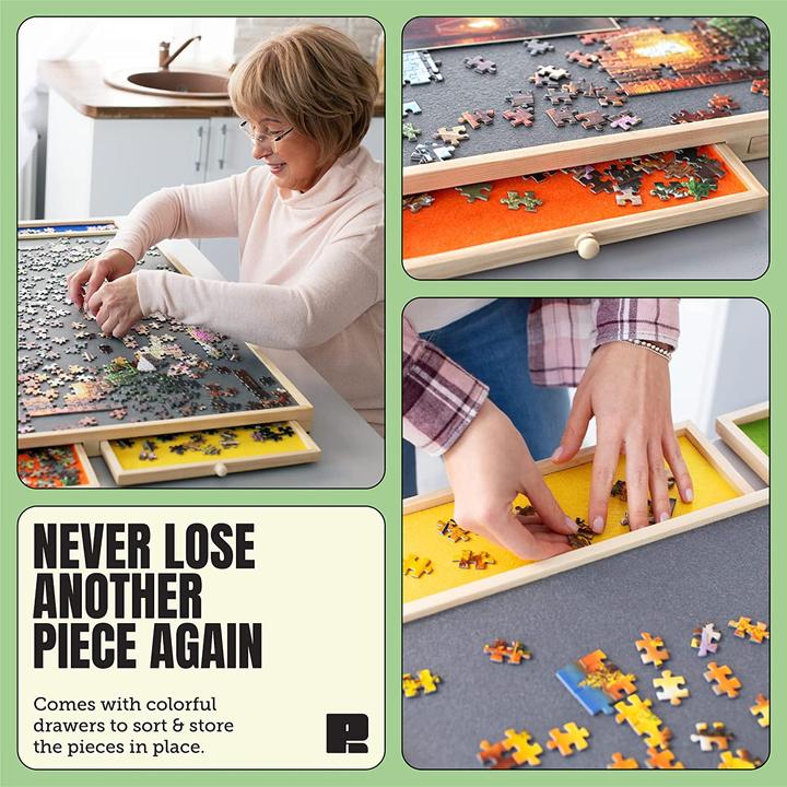 Actual product image Puzzle Ready Puzzle board with colourful drawers (1500 pieces)