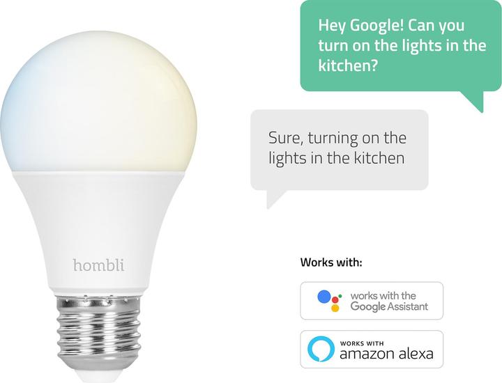 Energie-Label Hombli Smart Bulb CCT (E27, 9 W, 800 lm, 1 x, F)