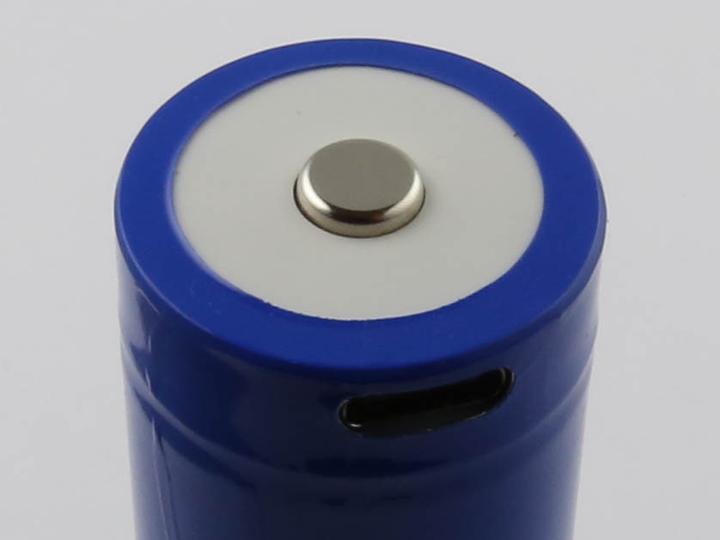 Immagine prodotto AccuCell Cella rotonda 26650, ioni di litio, 3,7V, 5000mAh, 18,5Wh, con porta di ricarica USB-C (1 pz., 26650, 5000 mAh)