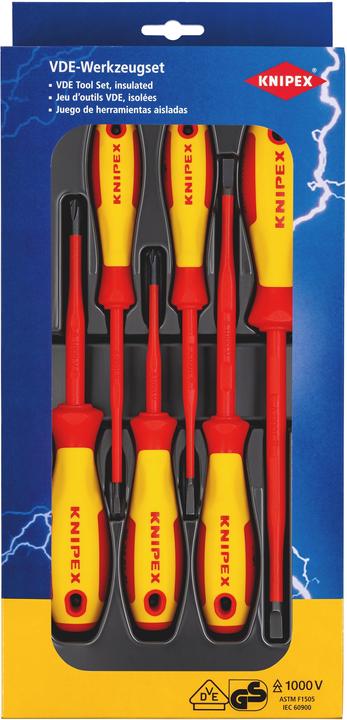 Image du produit Knipex Jeu de tournevis VDE (Vis fendues, Recouvrement cruciforme Phillipps (PH))
