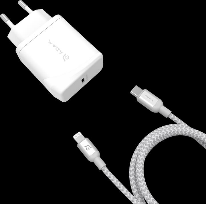 Actual product image Adam Elements OMNIA F1 | White | Lightning Quick Charge Kit (18 W)
