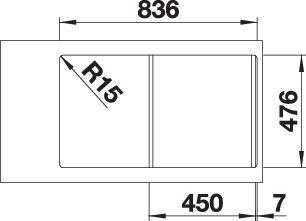 Produktbild Blanco Lantos 45 S-IF Salto (Aufsatzspülbecken, 86 cm, 50 cm)