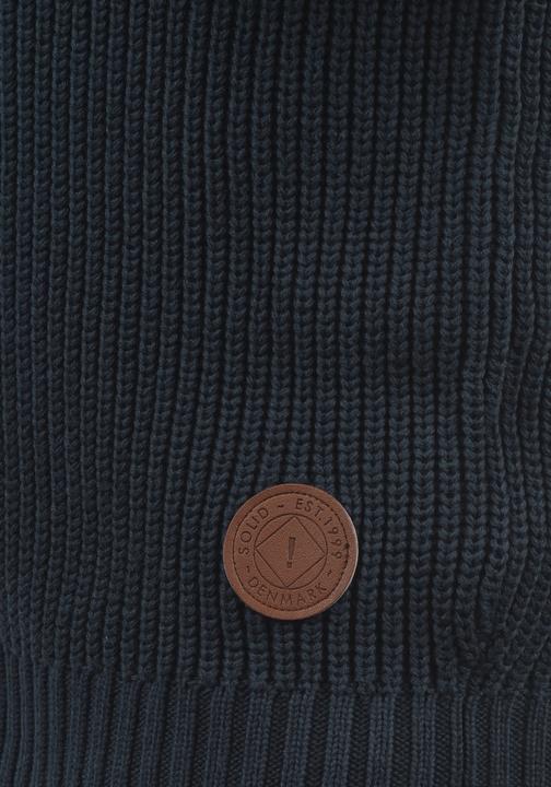 Actual product image Solid Xenos Men's Cardigan Chunky Knit Jacket With Funnel Neck Made Of 100% Cotton (XL)