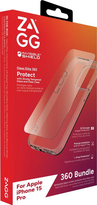 Immagine prodotto Zagg Invisibleshield Bndl Vetro (1 Pezzo/i, Apple iPhone 15 Pro)