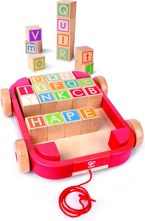 Image du produit Hape Blocs de construction de lettres dans un chariot à tirer