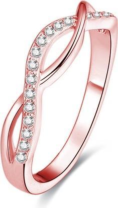 Immagine prodotto Beneto Anello in argento placcato oro rosa con cristalli AGG191 - Circuito: 56 mm (56)