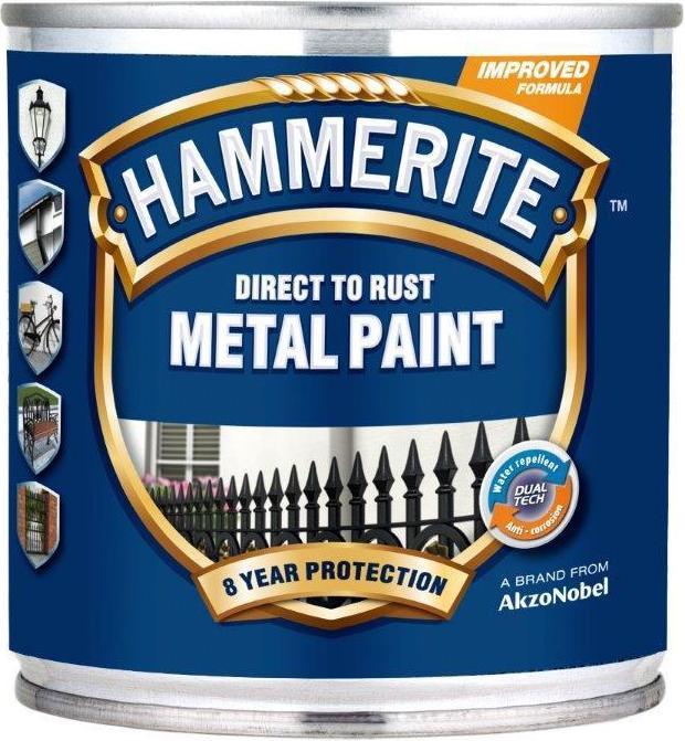 Actual product image Hammerite Paint Green Satin 250ml (GREEN SATIN, 250 ml)
