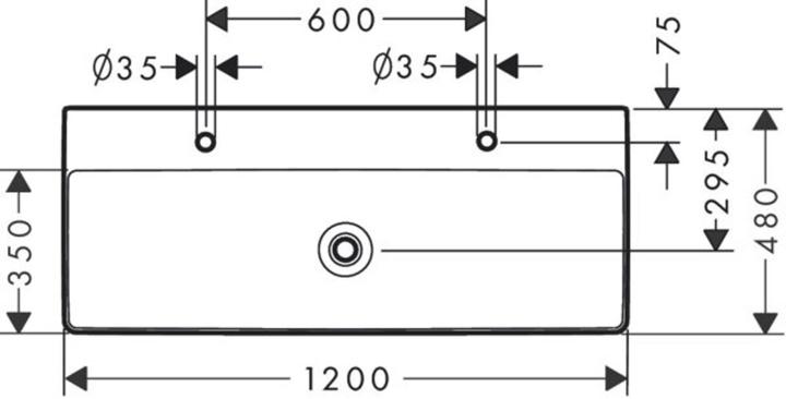 Produktbild hansgrohe Xelu Q Waschtisch, 1200x480, wandhängend, ohne Überlauf, Weiss, 61 (480 mm, 1200 mm)