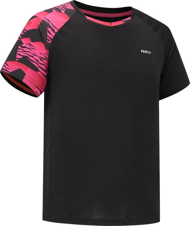 Perfly Herren Badminton T-Shirt - 560 Lite schwarz/neon magenta (L)